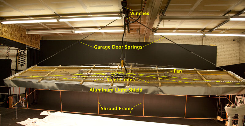 Top view, showing construction details